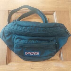 Vintage JanSport Waist Pack Fanny Pack Black Made In USA Adjustable Belt Bag
